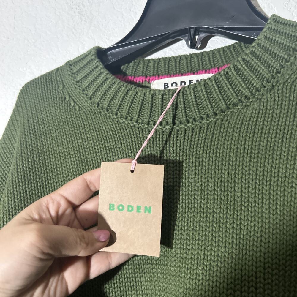 Boden Lucy Oversized Cotton Jumper Green Size S NWT - Picture 5 of 6